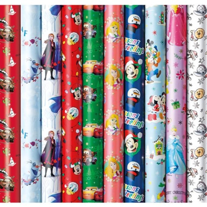 Disney cadeaupapier - kerstpapier inpakpapier 200 x 70 cm - 5 rollen