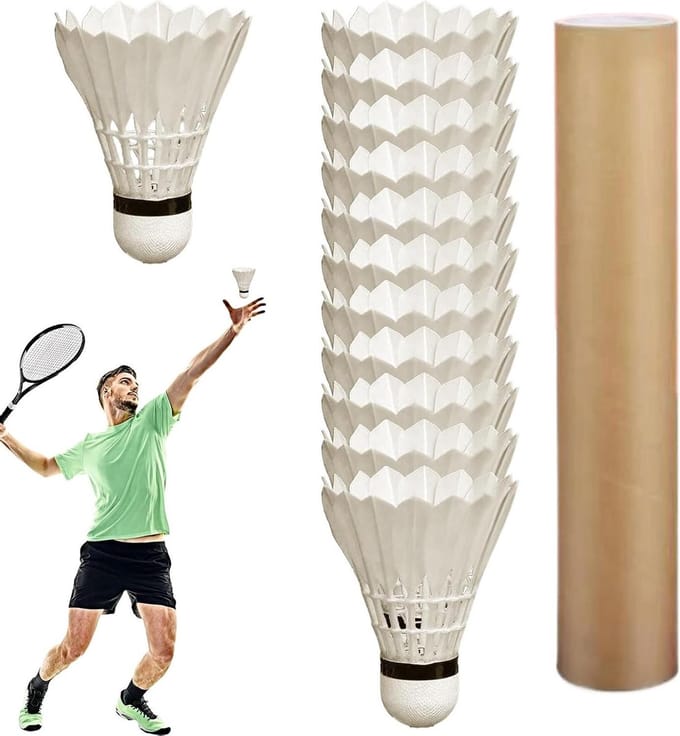 Badminton ballen - Veer shuttles - Sport training - Goede stabiliteit - 12 stuks - Wit