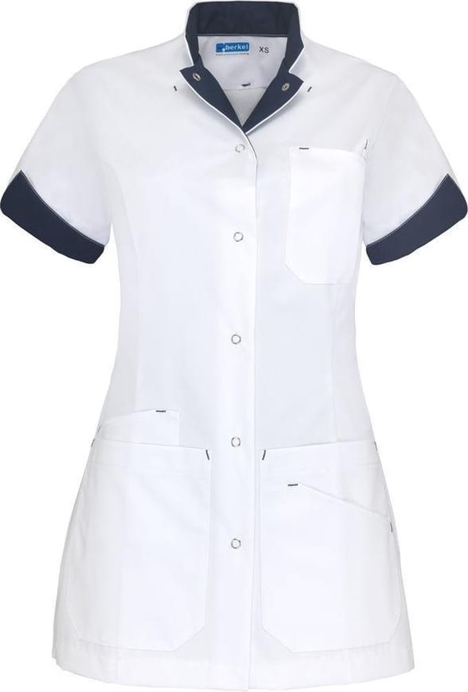 De Berkel zorgjas Livia-wit/navy-M (B3319326804M)