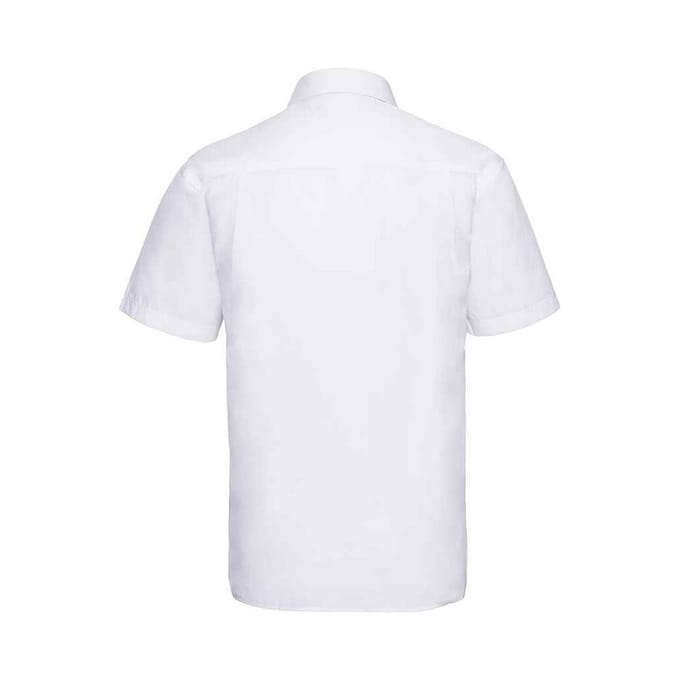 Russell Collection Heren Poplin Easy-Care overhemd (Wit)