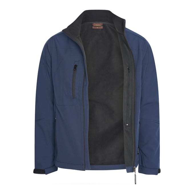 Cappuccino Italia - Heren Outdoorjas Softshell Zip Jacket - Blauw - Maat M