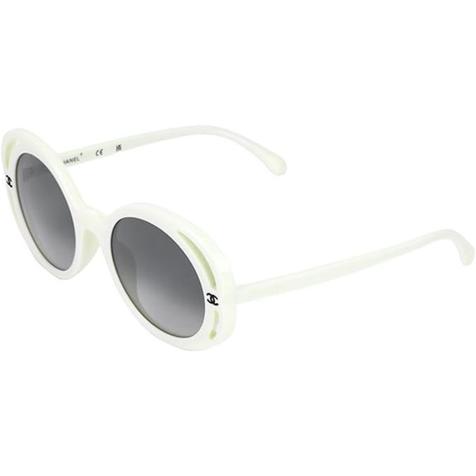 CHANEL Lunettes de Soleil Irrégulières en Acétate à Verres Dégradés pour Femmes Beige noir