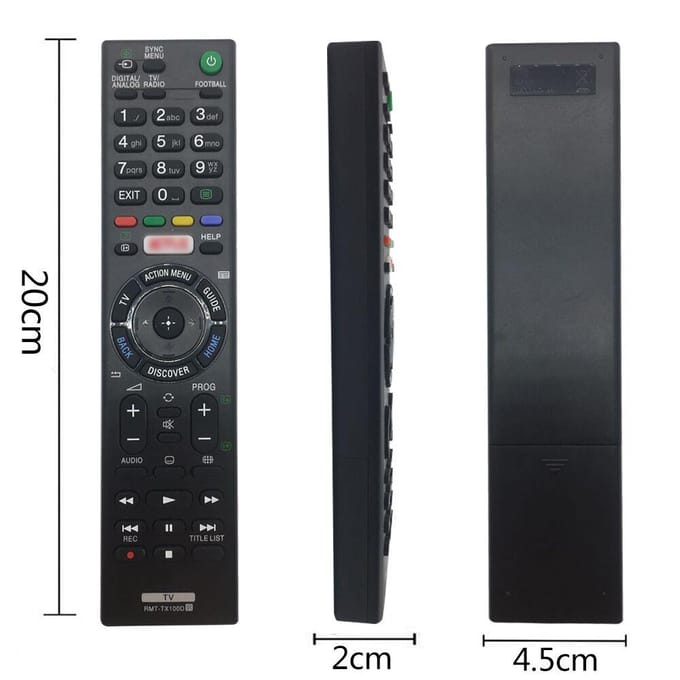 Slimme vervangende afstandsbediening voor SONY TV Draagbaar formaat TV-afstandsbediening Gemakkelijk te grijpen Zwart zwart