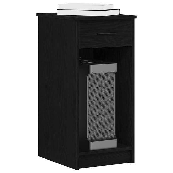 vidaXL - Computertorenstandaard - met - lade - 35x45x77 - cm - zwart