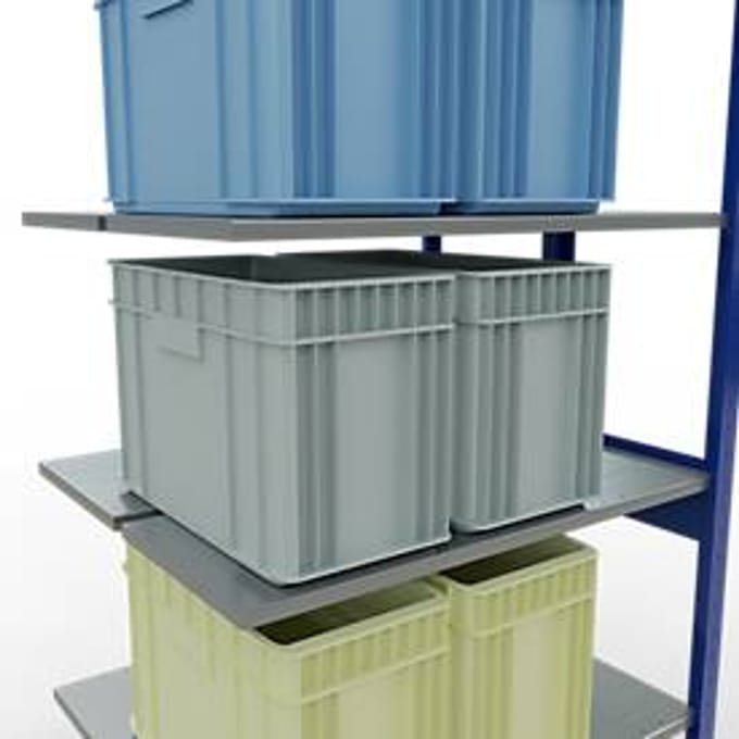 SCHULTE Lagertechnik - Dubbele stapelbak type 150 - 2500x1000x2x400 mm 2x6 schappen