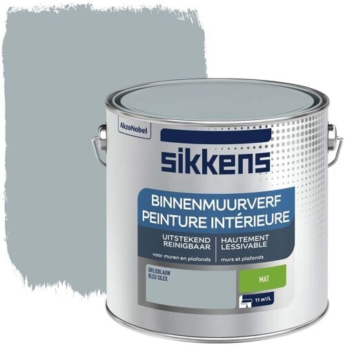 Sikkens - Binnenmuurverf Mat - Grijsblauw - 2,5 L