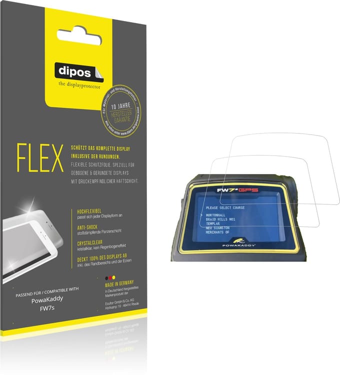 dipos – 2x Beschermfolie geschikt voor PowaKaddy FW7s | 3D Full Cover Screenprotector | 100% Passend