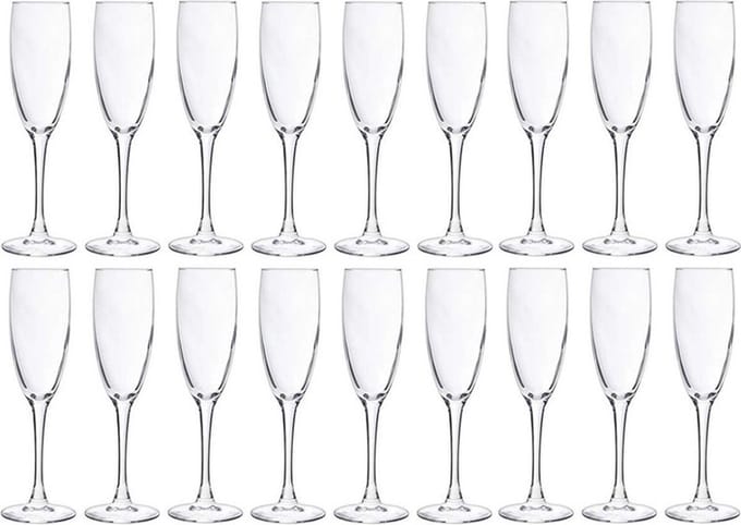 Cosy & Trendy Champagneglazen - 18x stuks - glas - 190 ml - Flutes