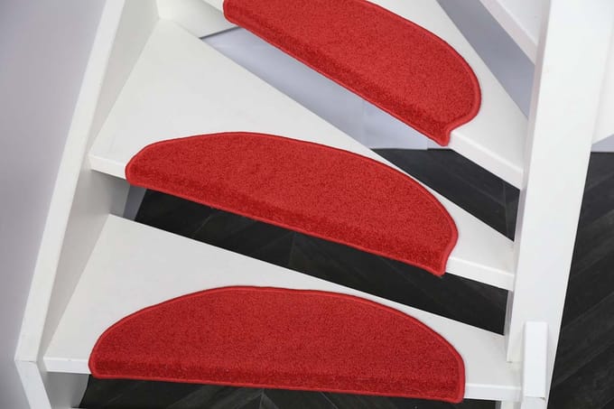 Trapmatten Twist- 15 stuks-65x20x4 cm-Rood