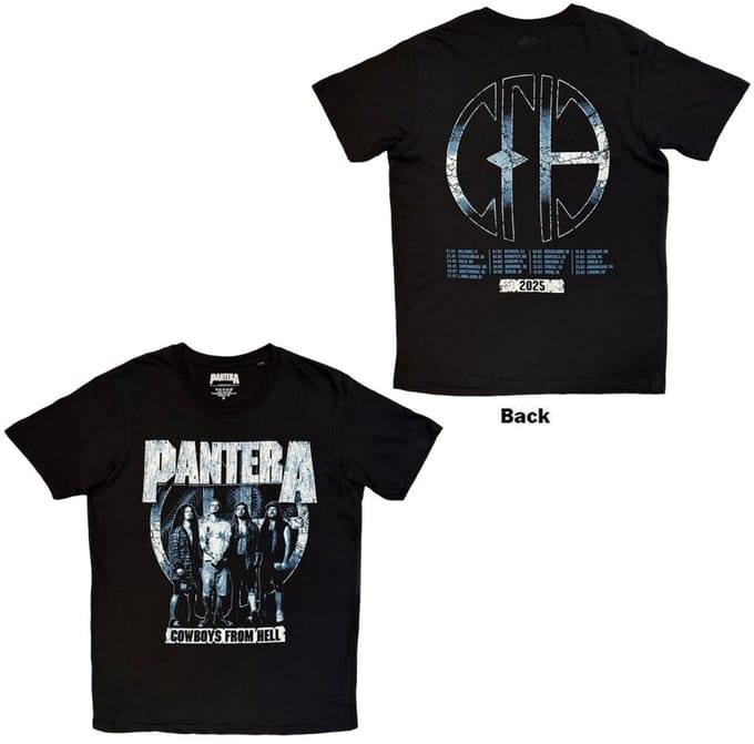 Pantera - Cowboys From Hell Tour '25 Heren Tshirt - S - Zwart/Blauw