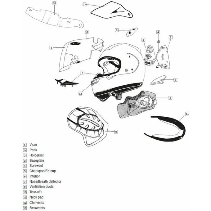Motorhelm kapper Arai CHASER-X 7 mm