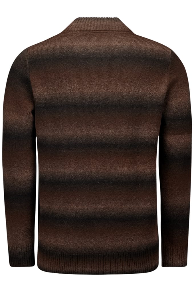 No Excess Pullover Crewneck Degrade Stripes With Wool Brown Größe: XXL | Pullover Outlet | Herren | Braun