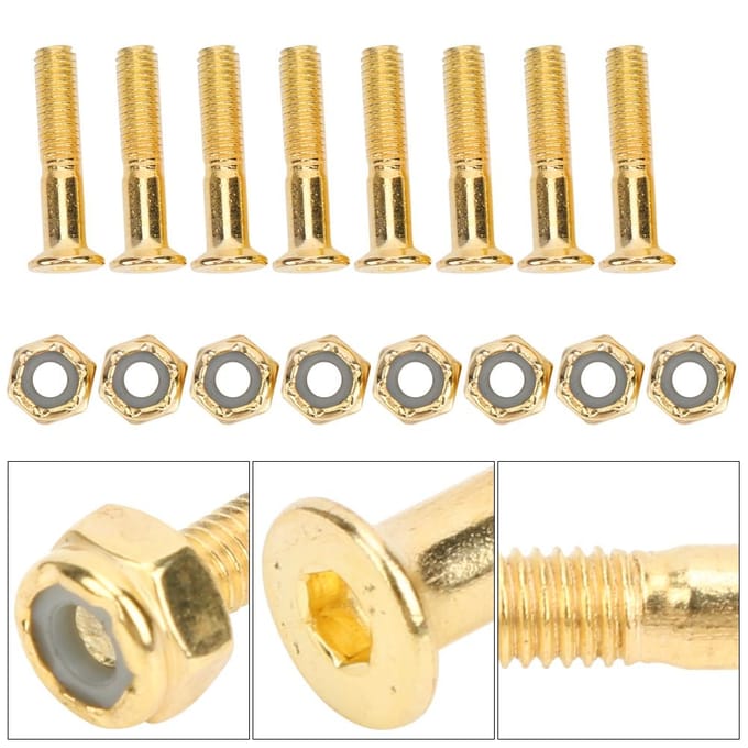MS33018 Aluminiumlegering Professioneel Duurzaam 25mm Skateboard Nagel met Moer AccessoireGoud beige