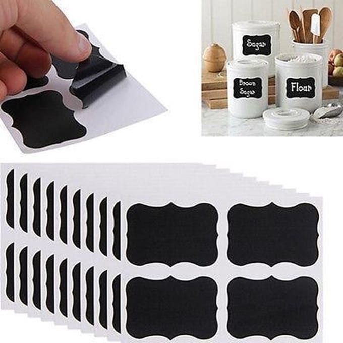 32 Krijtbord Stickers Label NU MET STIFT! - Krijtbord Etiketten - Labels