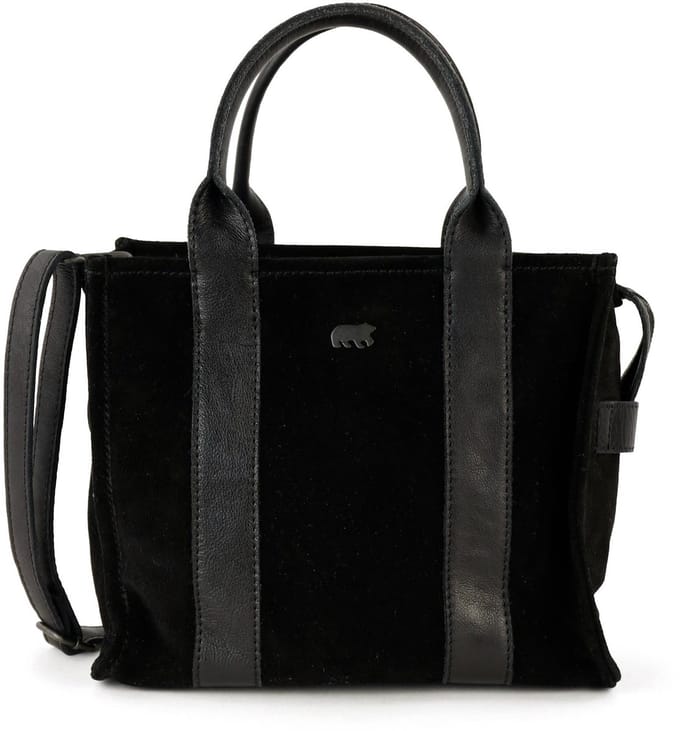 Bear Design Nova Suede Leren Mini Tote Bagg - Zwart