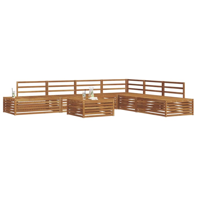 vidaXL - 8 - st - Buiten - bank - set - Massief - Acacia - Hout - Naturel