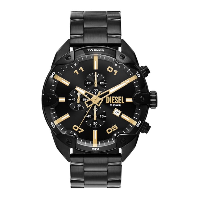 Diesel Spiked DZ4644 Horloge - Staal - Zwart - Ø 49 mm