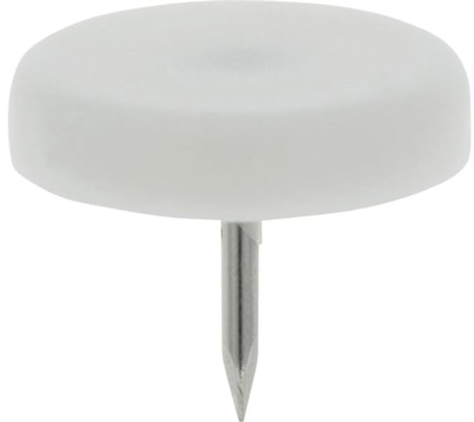 TARROX Meubelglijder Kunststof Spijkerbaar rond wit Ø 20 mm, 16 stuks
