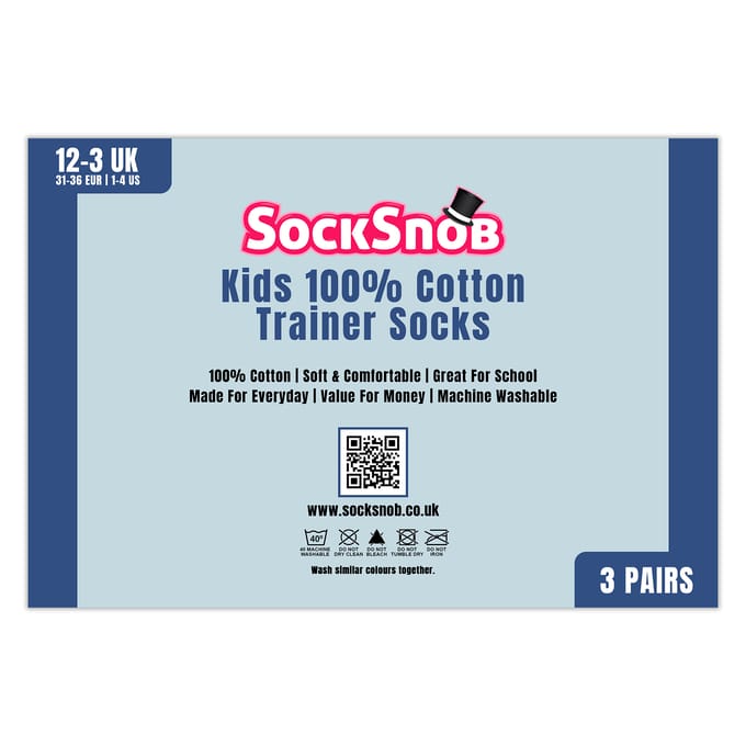 3-Pack Kinderen 100% Katoenen Trainingssokken