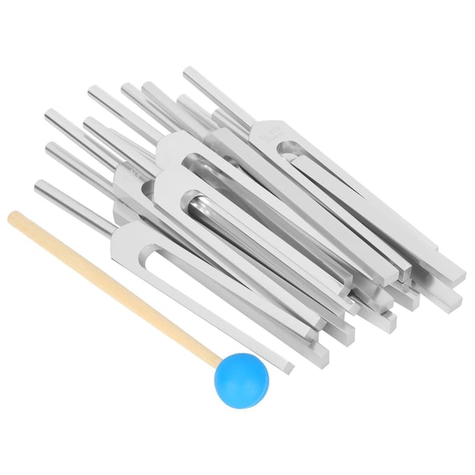 Ensemble de 11 outils de diapason, marteau, alliage d'aluminium, thérapie sonore, relaxation white