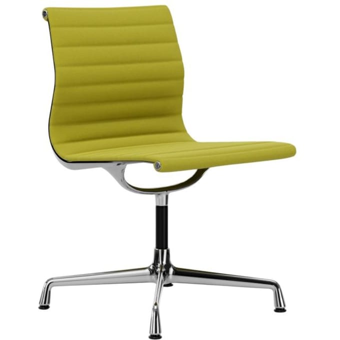 Vitra - Aluminium Chair - EA 101 - verchroomd - Hopsak - geel/limoengroen