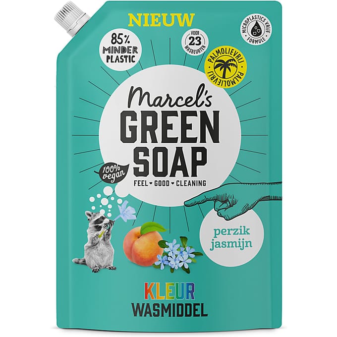 Marcel's Green Soap Wasmiddel Kleur Navul Perzik & Jasmijn 23 Wasbeurten - 1 liter