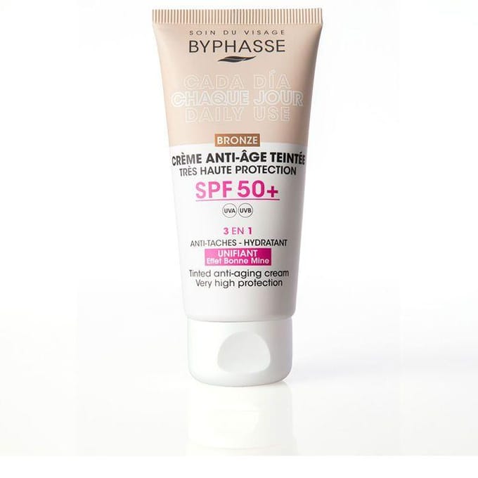 Crème visage anti-âge teintée - BYPHASSE - SPF50+ - 50 ml - Waterproof