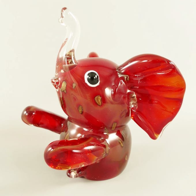 AL - Olifant - Glaswerk - 15 x 15 x 17 cm