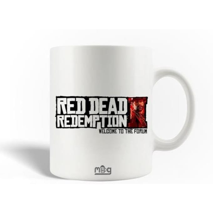 Mug en Céramique - Red Dead Redemption 2 - 30cl - Blanc - Compatible Lave-Vaisselle - Cylindrique