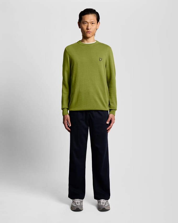 Trui Lyle &amp; Scott KN2136V COTTON CREW-Y123 SHRUB GREEN