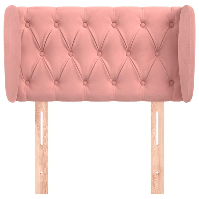 vidaXL - Hoofdbord - met - randen - 83x23x78/88 - cm - fluweel - roze