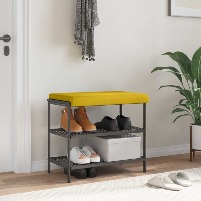 vidaXL - Bankkussen - fluweel - Geel - Diepte - 35 - cm