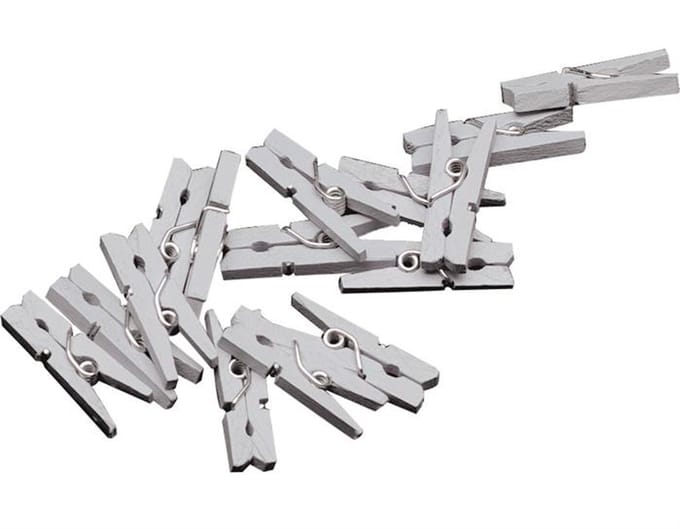 Haza Original Miniwasknijperset 20-delig 2,5 Cm Zilver