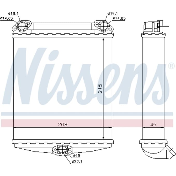 Warmtewisselaar, interieur verwarming NISSENS 72001