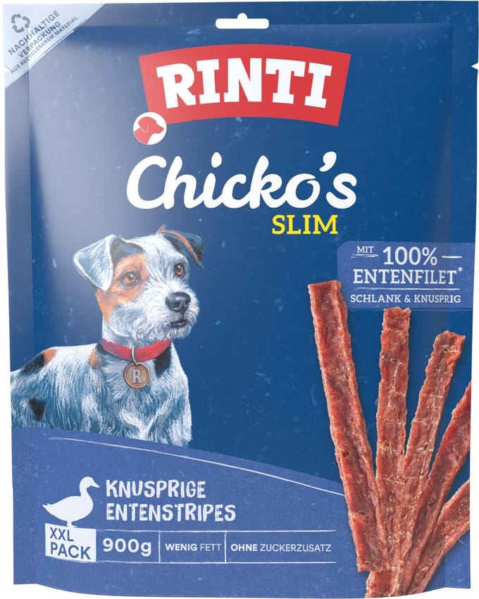 Rinti - Chicko Slim Krokante Eend Strepen XXL-Pak - 4x900g