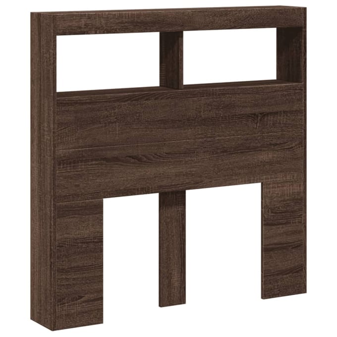 vidaXL Hoofdbordkast met LED-verlichting 100x17x102 cm bruin eiken