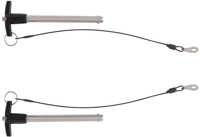 Dailygoods - Set van 2 T-greep Borgpennen voor Snelontgrendeling 100 mm