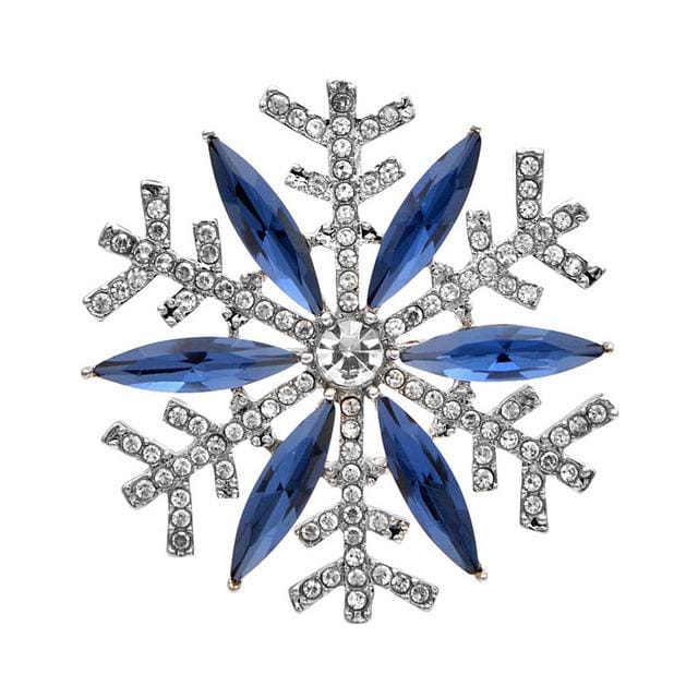 2 styles disponibles broche flocon de neige strass automne hiver design mode fête broche accessoires de haute qualité bleu
