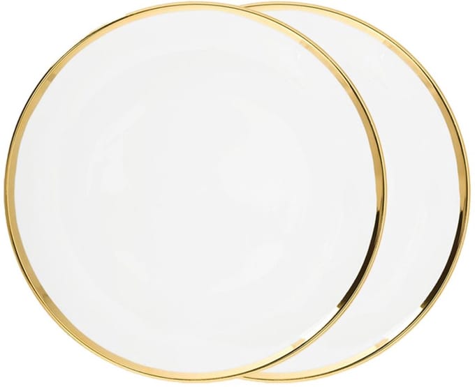 vtwonen - Basic - Set van 2 - Dinerborden - Wit - Porselein - 25,5cm