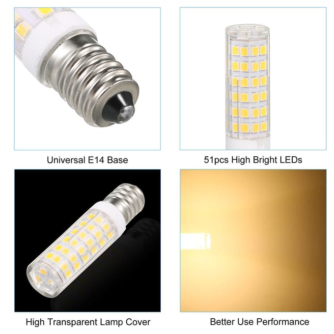 E14 Mini LED-lampen voor thuisgebruik 7W energiebesparende lampen voor koelkast, magnetron wit
