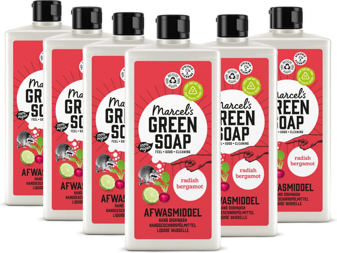 Marcel's Green Soap Afwasmiddel - Radijs & Bergamot - 6 x 500ml