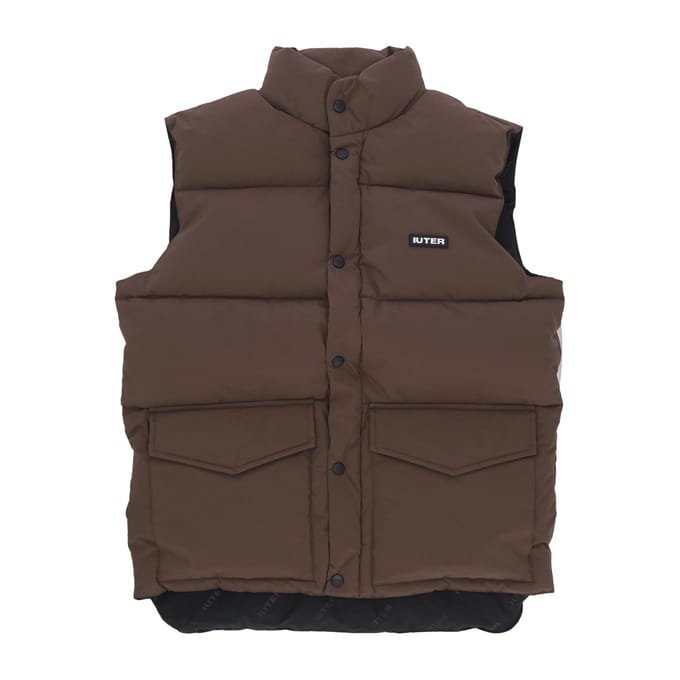 Heren puffvest bruin mouwloos donsjack