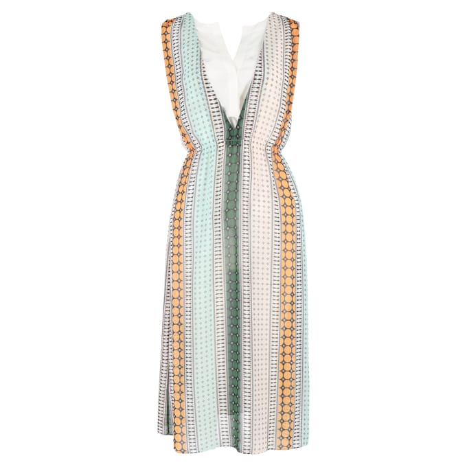 Sandro gestreepte midi-jurk van polyester in meerdere kleuren