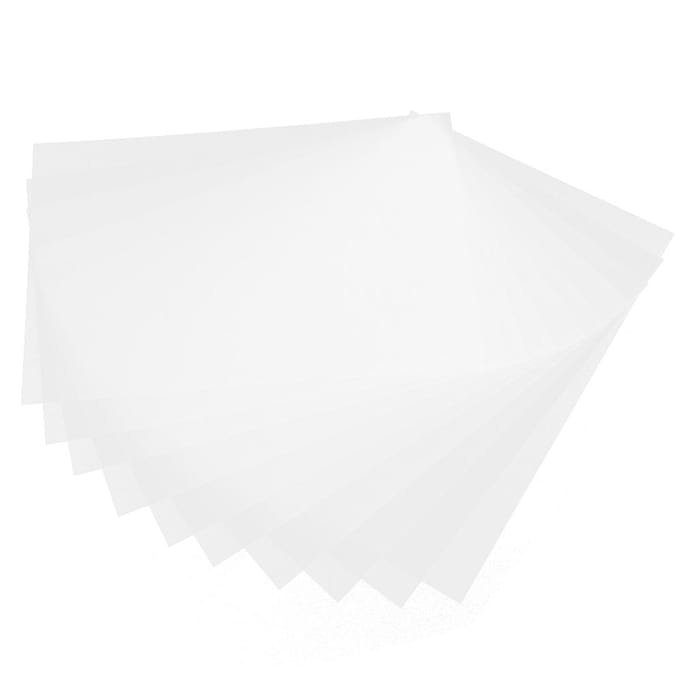 Lot de 20 feuilles thermorétractables translucides peintes à la main, accessoires faits main, 0,3 mm white