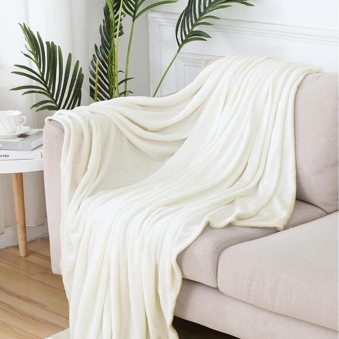 Knuffeldeken - Deken Bank - Ontspanning Comfort - Extra Dik - 100 x 250 cm - Creme