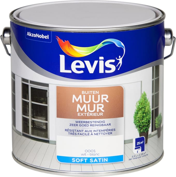 Levis - Muur Buiten - Wit - 2,5 L