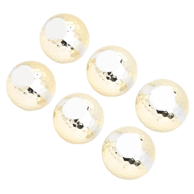 6 stuks Gouden Golf Lint Bal Luxe Elegant Golfbal Cadeaus voor Ceremonie Viering Festivals white