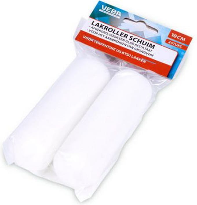 Verfrol schuim 10cm 2 zijdes afgerond (2 stuks)