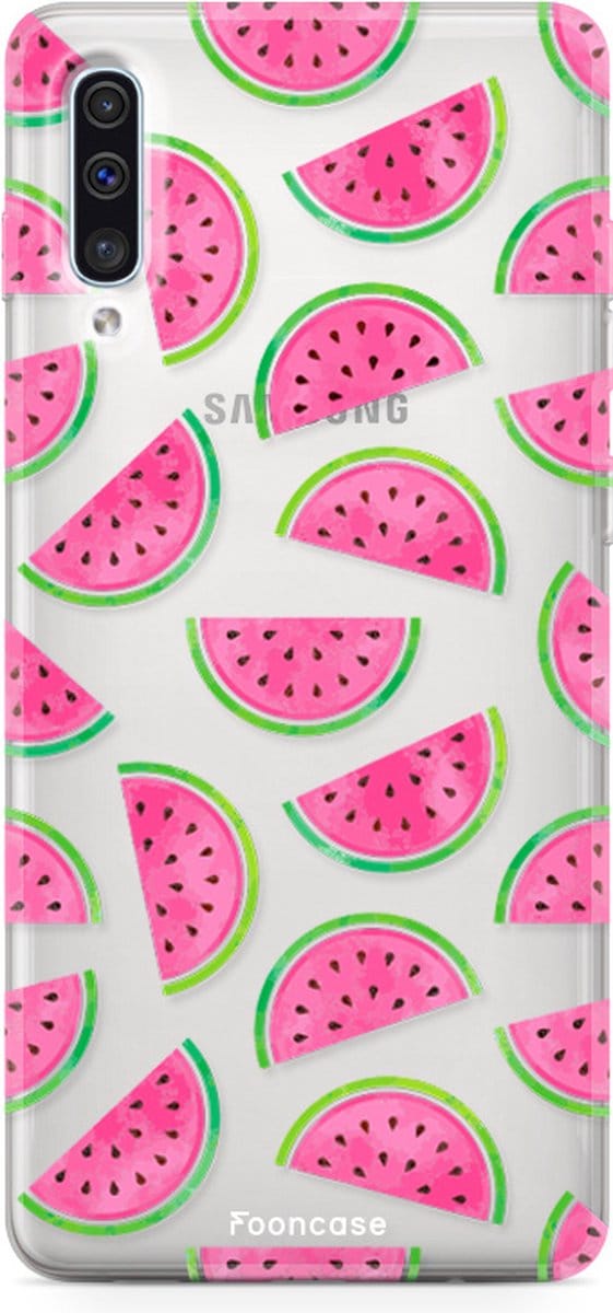 Fooncase Hoesje Geschikt voor Samsung Galaxy A50 - Shockproof Case - Back Cover / Soft Case - Watermeloen