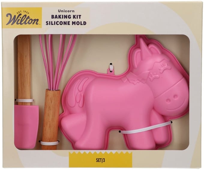Wilton Baking Kit Silicone Mal - Unicorn - Set/3 - Eenhoorn Bakvorm Siliconen - Garde - Spatel
